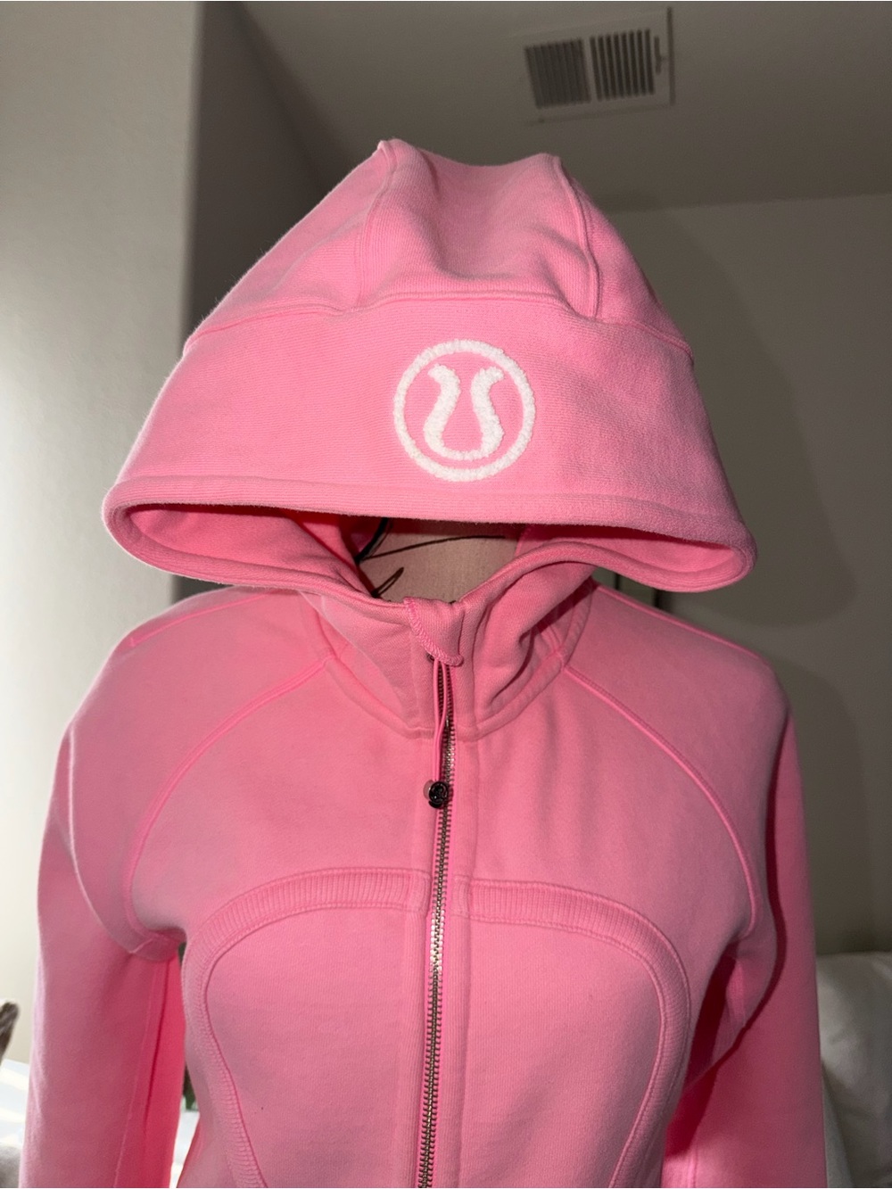Lululemon Rare Vintage Pink Scuba Hoodie with Embroidered Logo